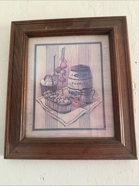 Framed Home Art Print - Rustic Kitchen Still Life (Brown)